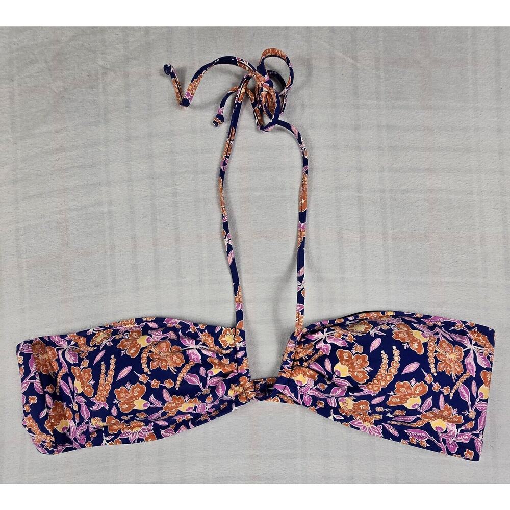 J Crew Square halter bikini top in painted block print - Size 2X NWT